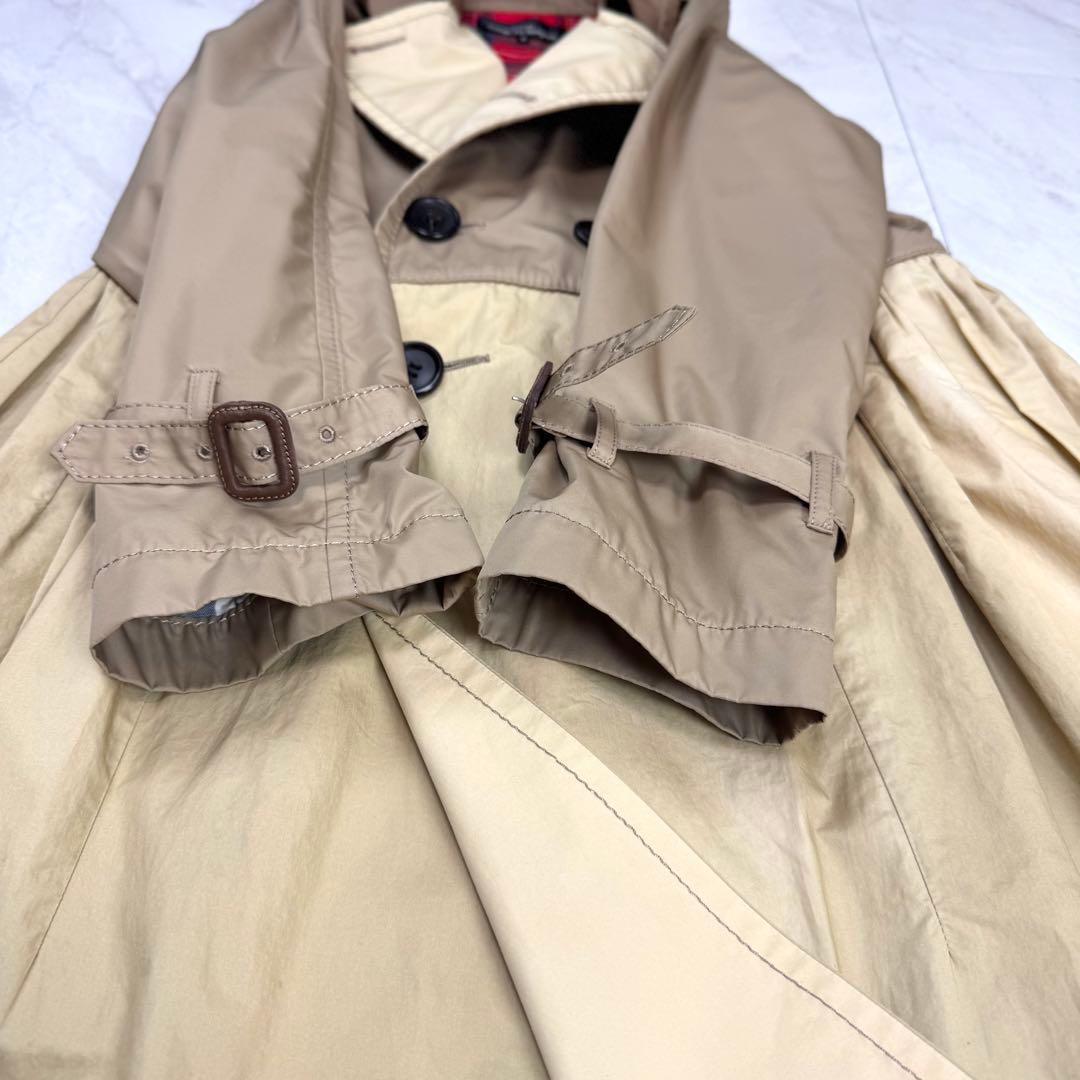 AD2017 トリコ コムデギャルソン トレンチコート バイカラー チェック