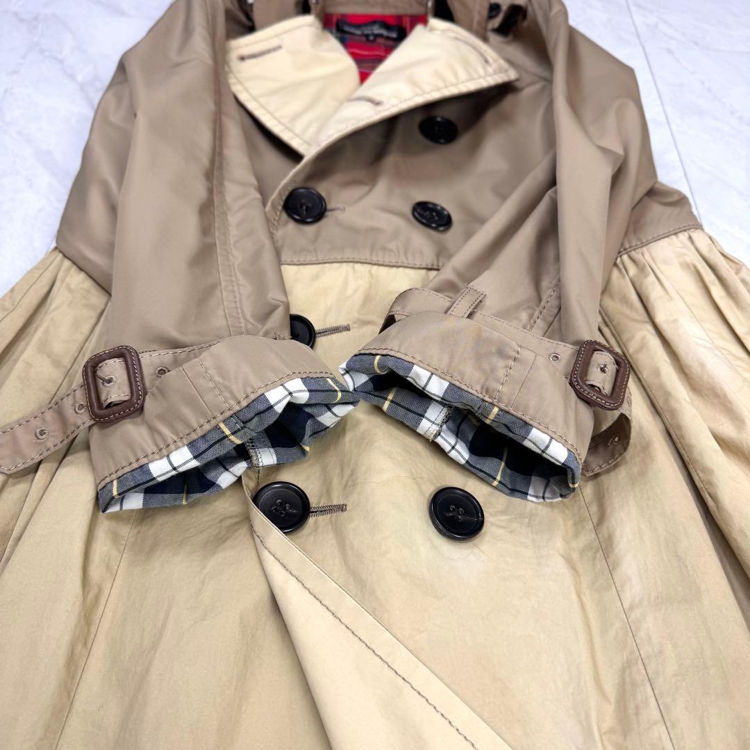 AD2017 トリコ コムデギャルソン トレンチコート バイカラー チェック