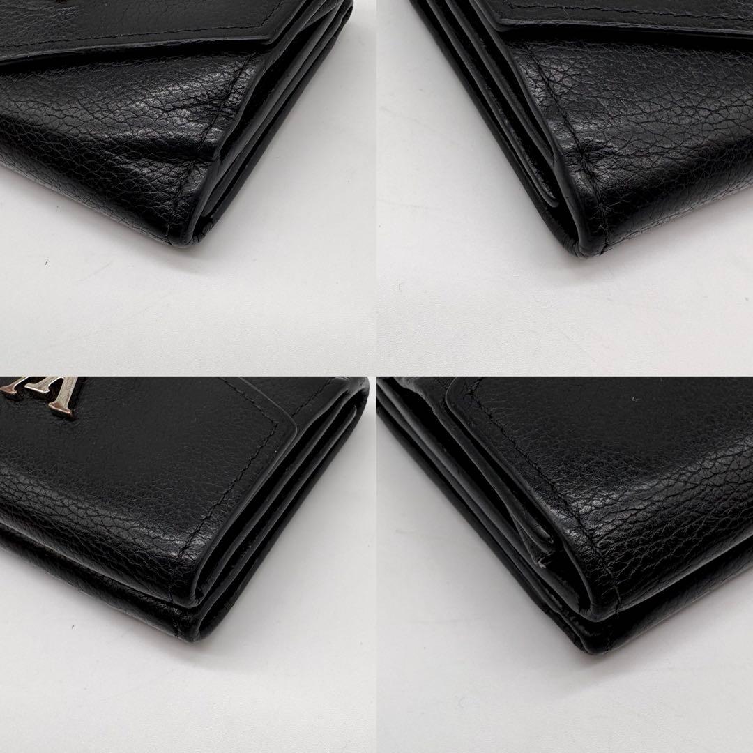 ルイヴィトン ポルトフォイユロックミニ コンパクト 黒