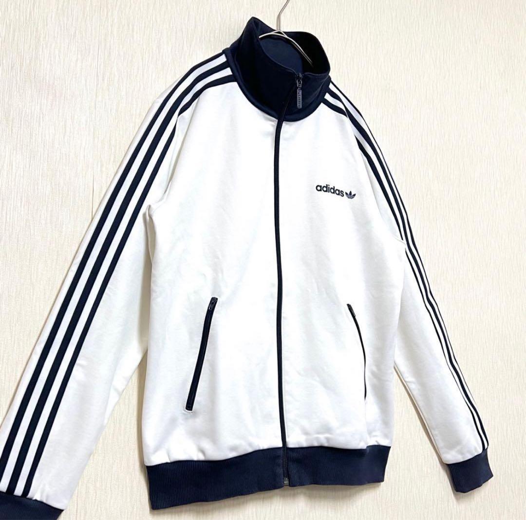 【超人気‼️】adidasベッケンバウアージャージ L 白 濃紺 在原みゆ紀 古着
