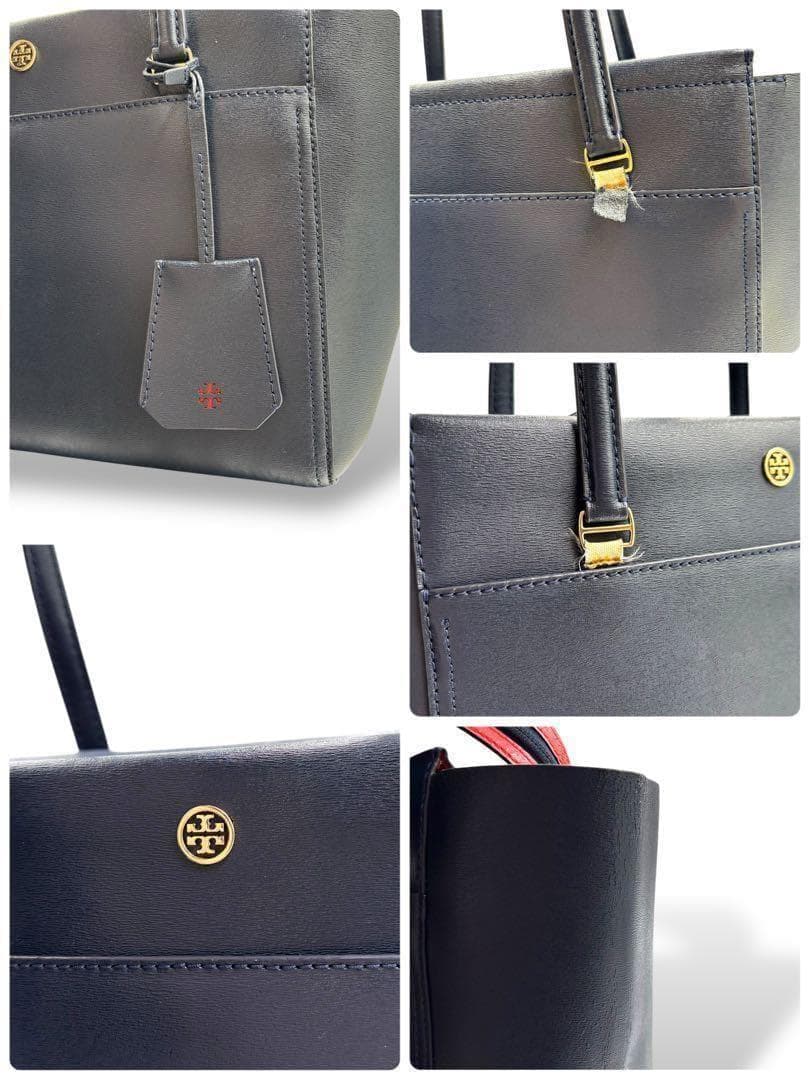 【美品】トリーバーチ　トートバッグ　ロゴ金具　PVC レザー　肩掛け　チャーム