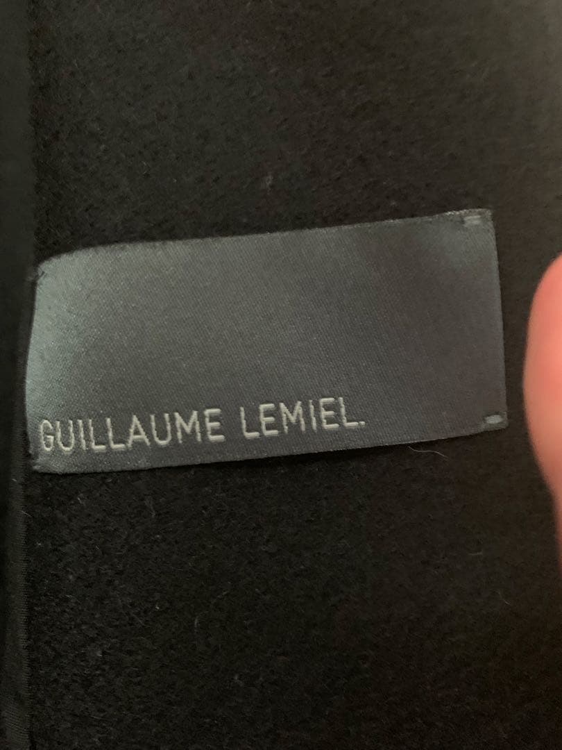 GUILLAUME LEMIEL ブラック ショールカラーピーコート