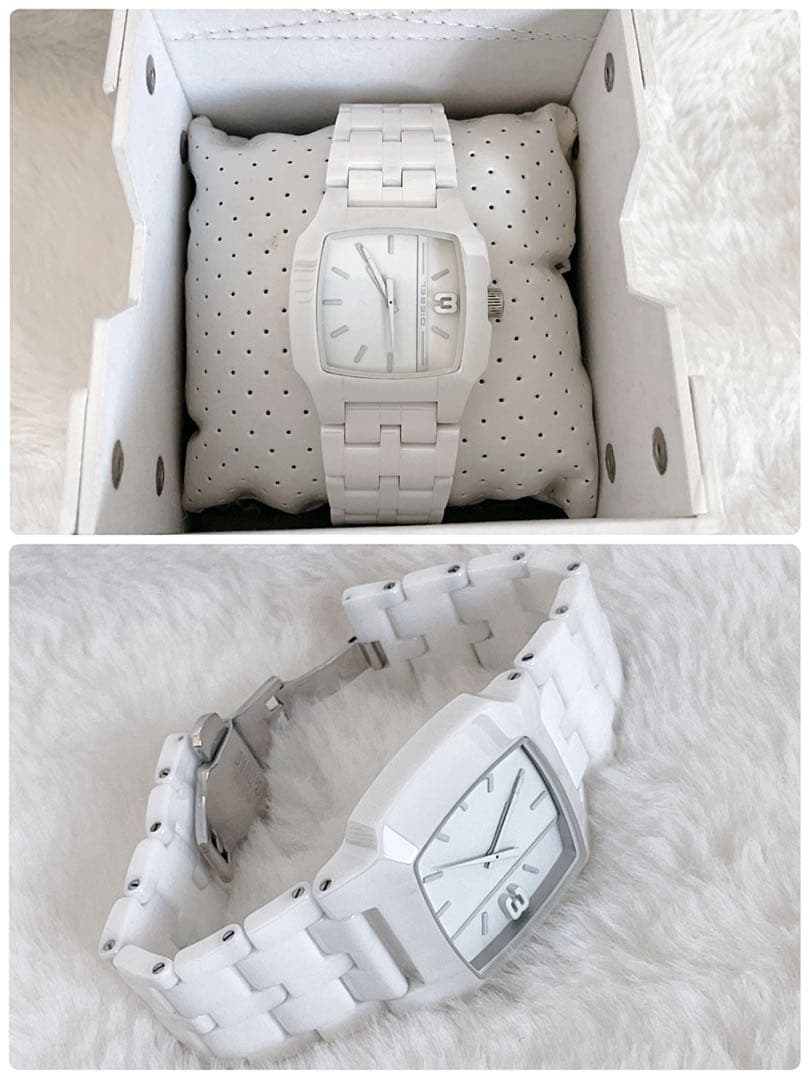 【廃盤】DIESEL セラミック 腕時計 ホワイト 箱付き 極美品 ユニセックス