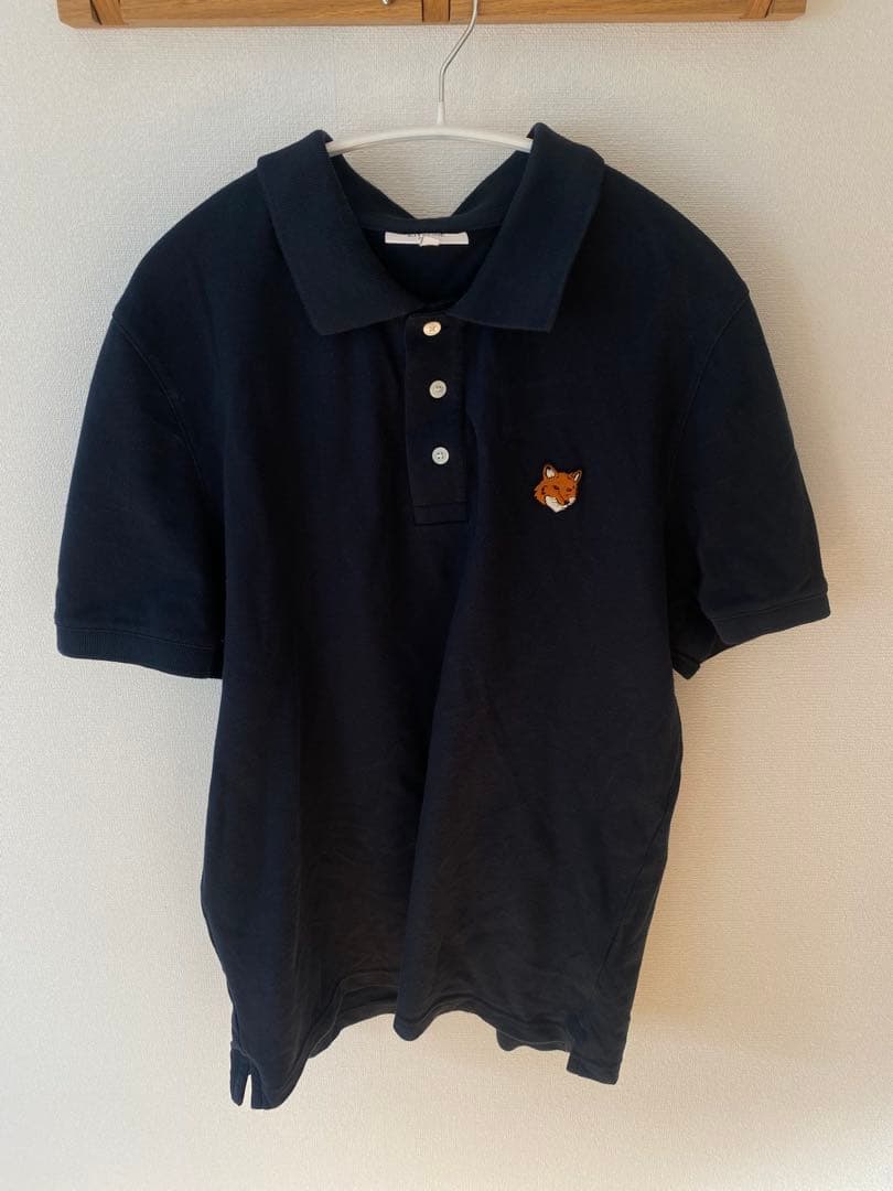 MAISON KITSUNÉ ネイビー ポロシャツ M