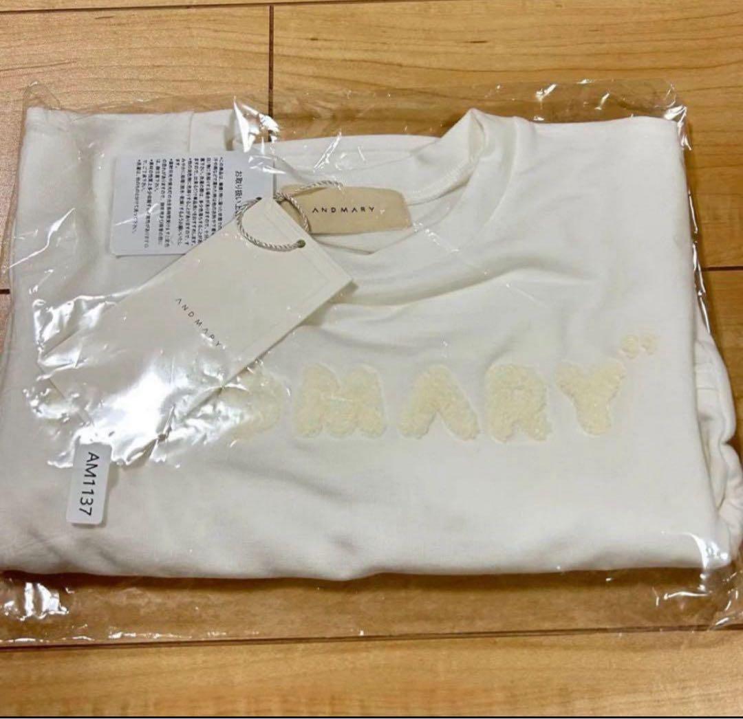 新品タグ付 Andmary Mary logo tops white