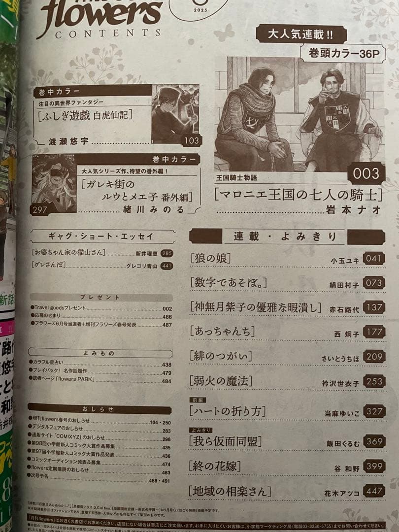 月刊フラワーズ　ココハナ　2025年8月号 切り売り