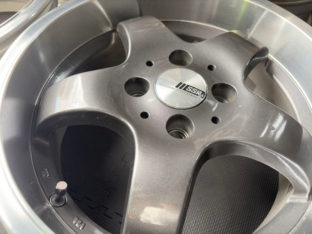 15インチ 深リム カップホイール ガンメタ×ポリッシュ 希少レアサイズ！