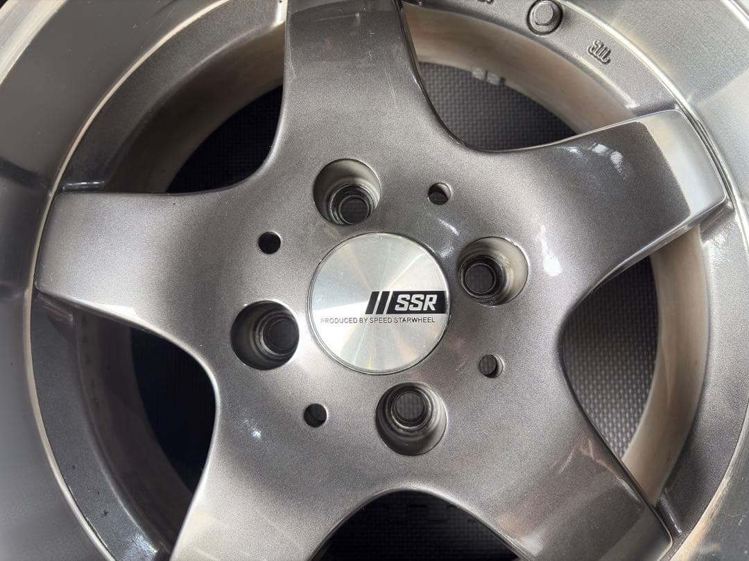 15インチ 深リム カップホイール ガンメタ×ポリッシュ 希少レアサイズ！