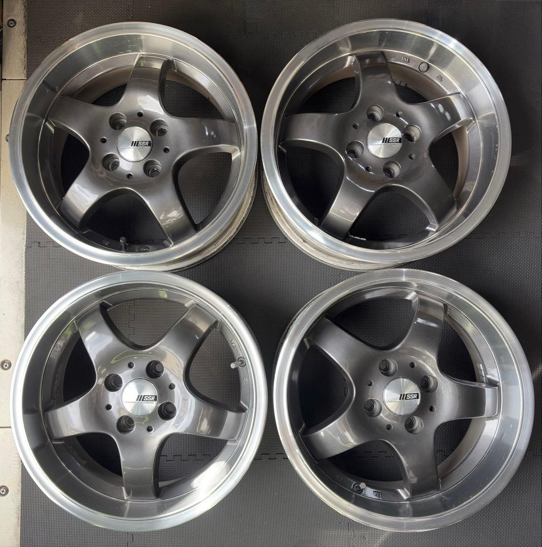 15インチ 深リム カップホイール ガンメタ×ポリッシュ 希少レアサイズ！