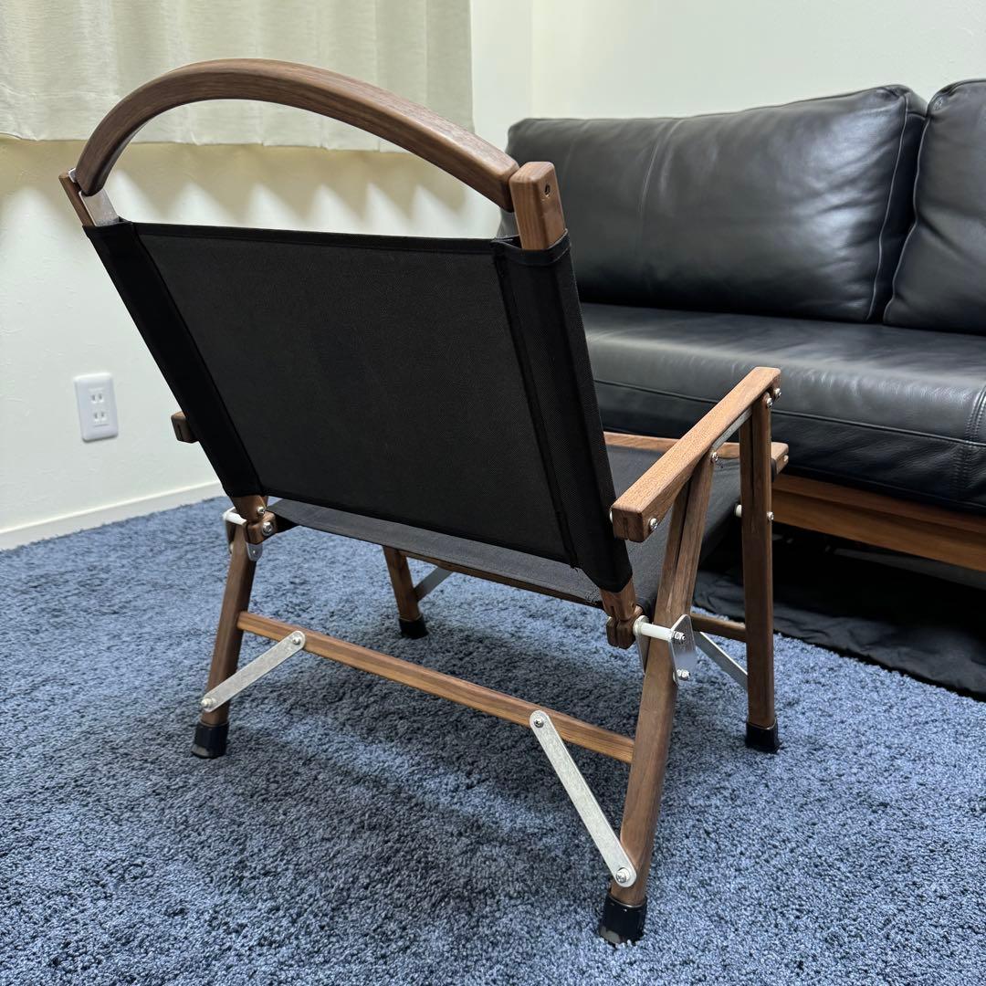 【未使用】折り畳み式 ウォルナットチェア ブラック 天然木 カーミットチェア