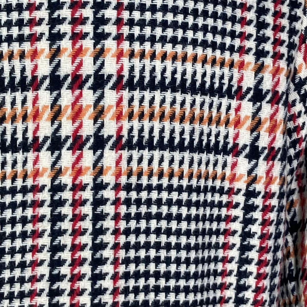 FREAK’S STORE　（F）　チェック柄大柄ロングコート　黒赤橙