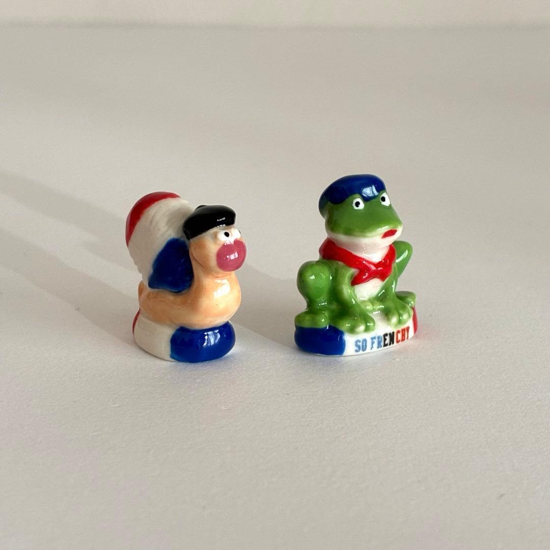 トリコロール　フェーブ　フランス　陶器　ミニチュア　置物　パリ　エッフェル塔