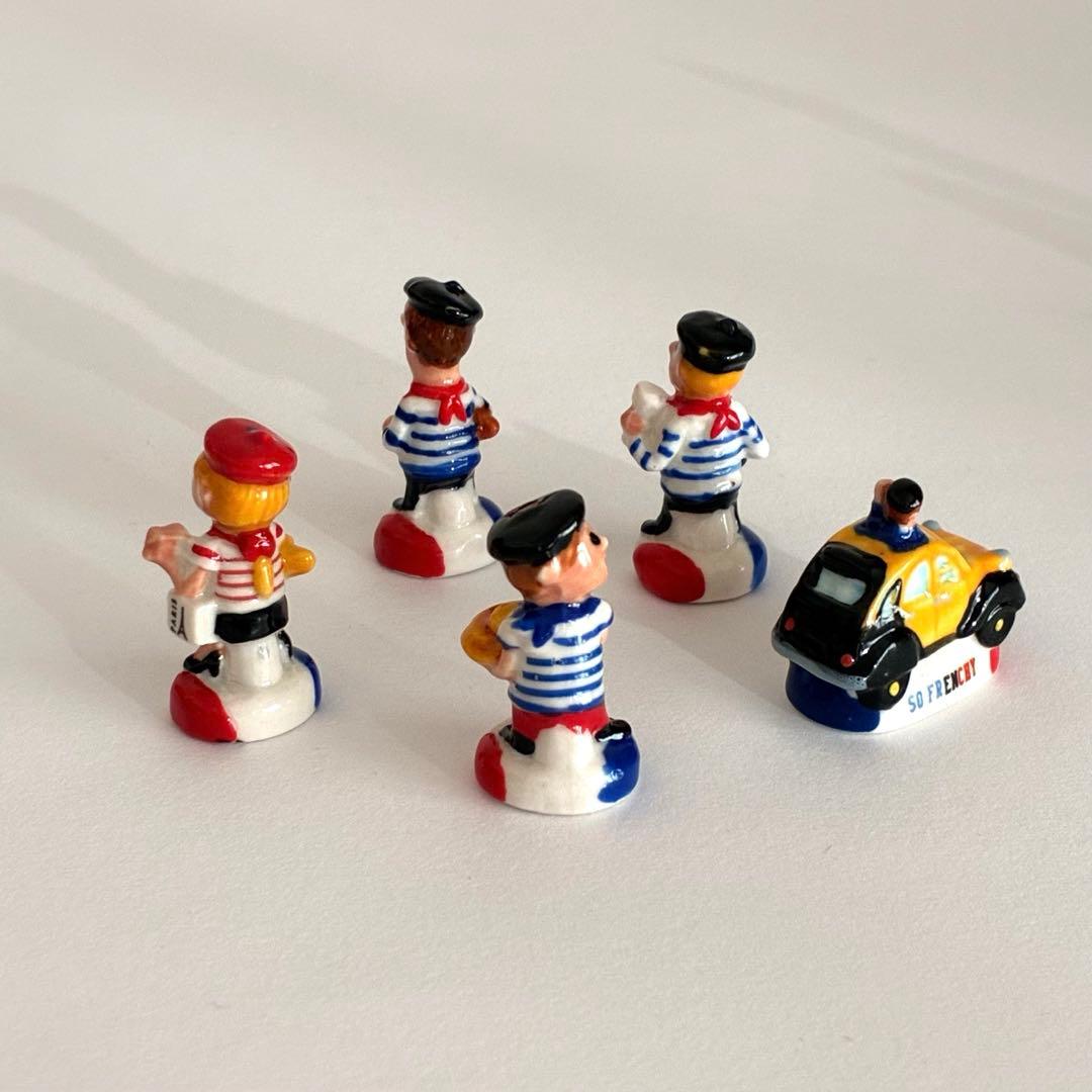 トリコロール　フェーブ　フランス　陶器　ミニチュア　置物　パリ　エッフェル塔