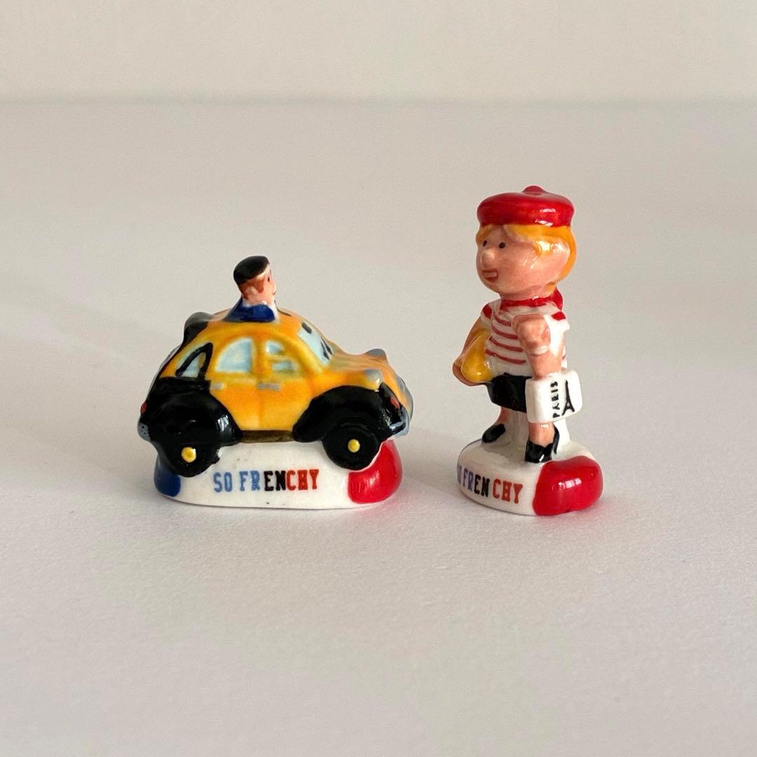 トリコロール　フェーブ　フランス　陶器　ミニチュア　置物　パリ　エッフェル塔