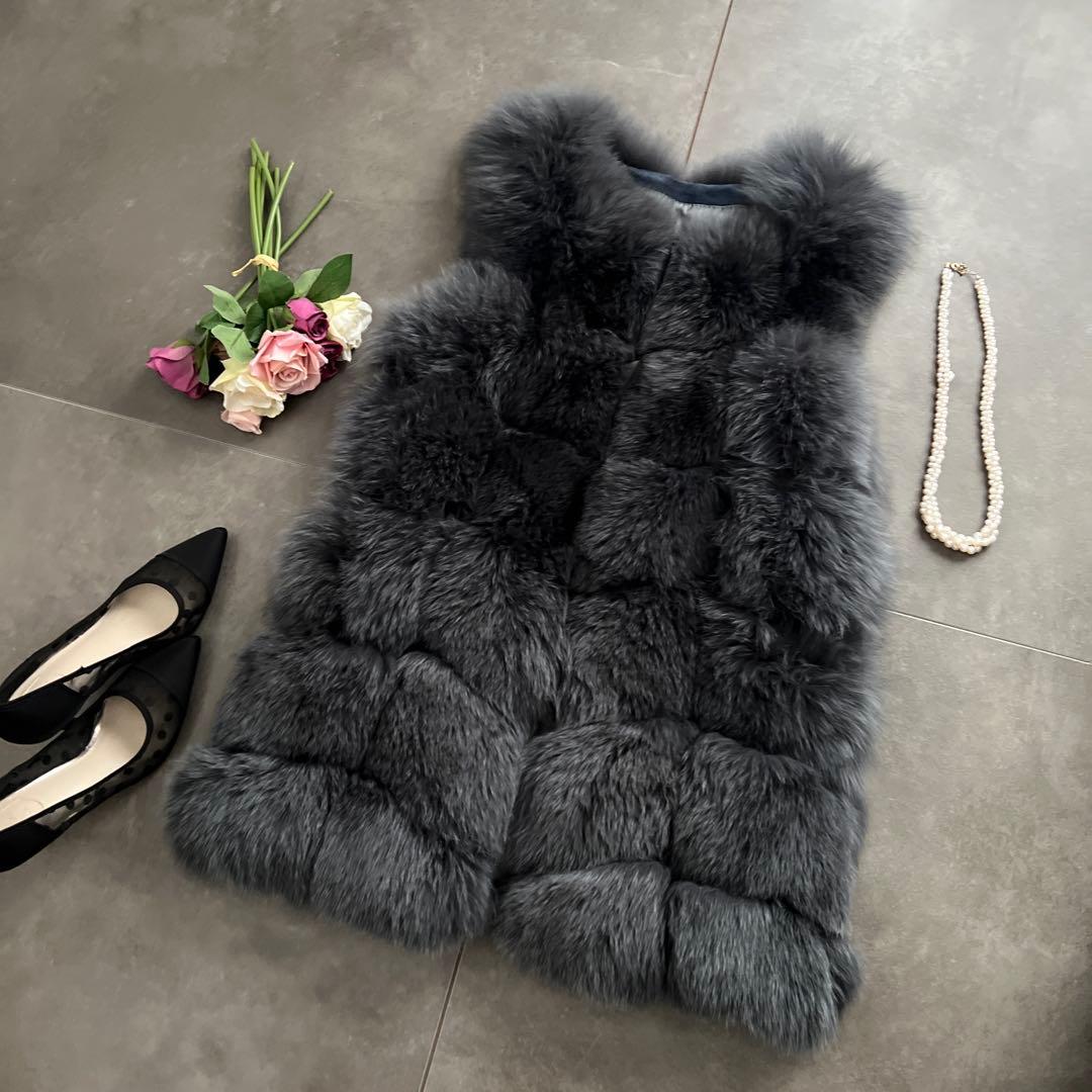 最高級✨美品✨SAGA FURS ファーベスト　グレー系　ブルーフォックス