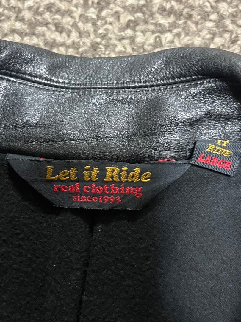 Let it Ride 襟レザーウールコート　切りっぱなし　比翼　タチキリ