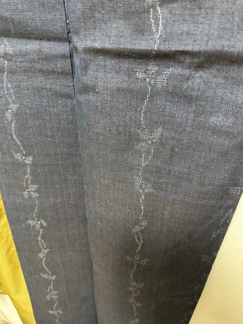 【極上美品】重要無形文化財 本場結城紬「結」地機 藍結城「本愛染 極上100亀甲