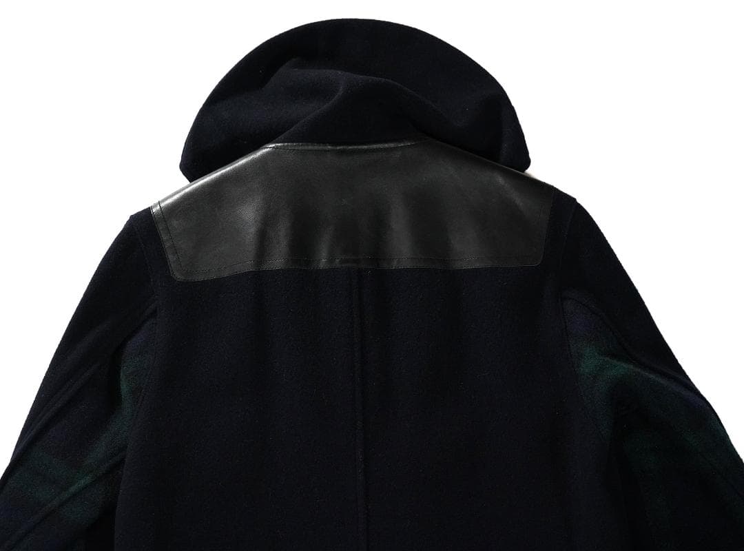 AD2011 JUNYA WATANABE MAN レザー 切替 ダッフルコート