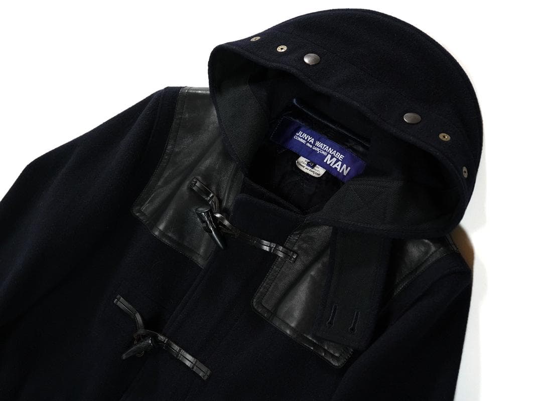 AD2011 JUNYA WATANABE MAN レザー 切替 ダッフルコート