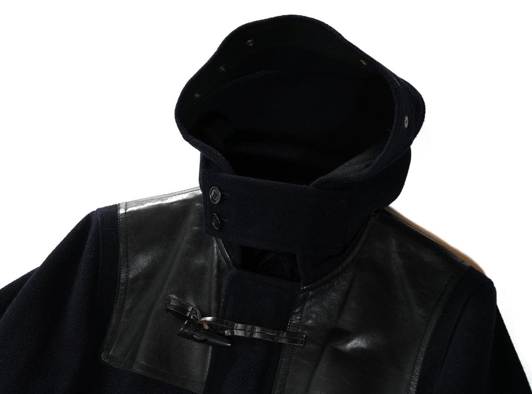 AD2011 JUNYA WATANABE MAN レザー 切替 ダッフルコート