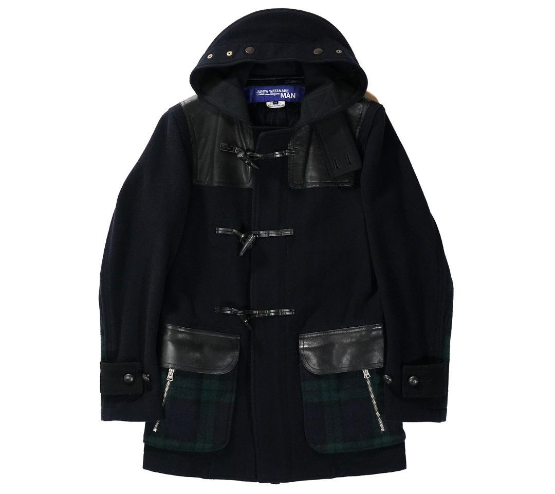 AD2011 JUNYA WATANABE MAN レザー 切替 ダッフルコート