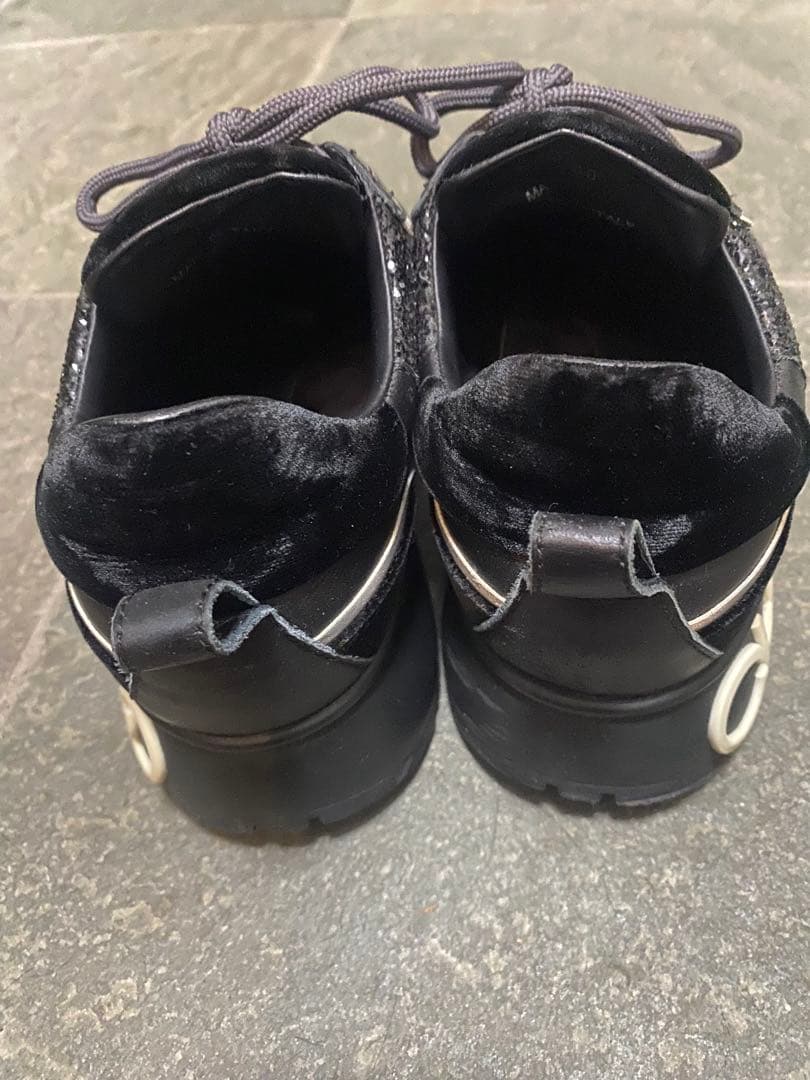 いちご⭐️さま専用 JIMMY CHOO ブラックラメスニーカー 22.5