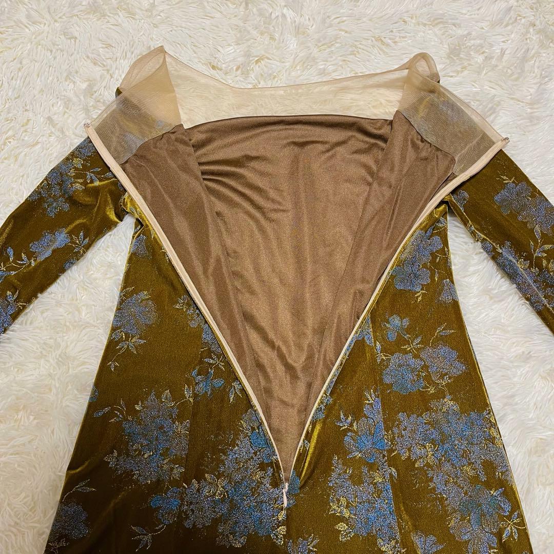 ワンピース ameri vintage FLOWER PRINT VELOUR DRESS