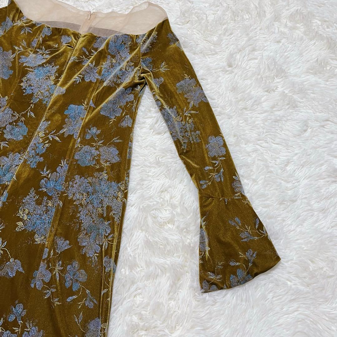 ワンピース ameri vintage FLOWER PRINT VELOUR DRESS