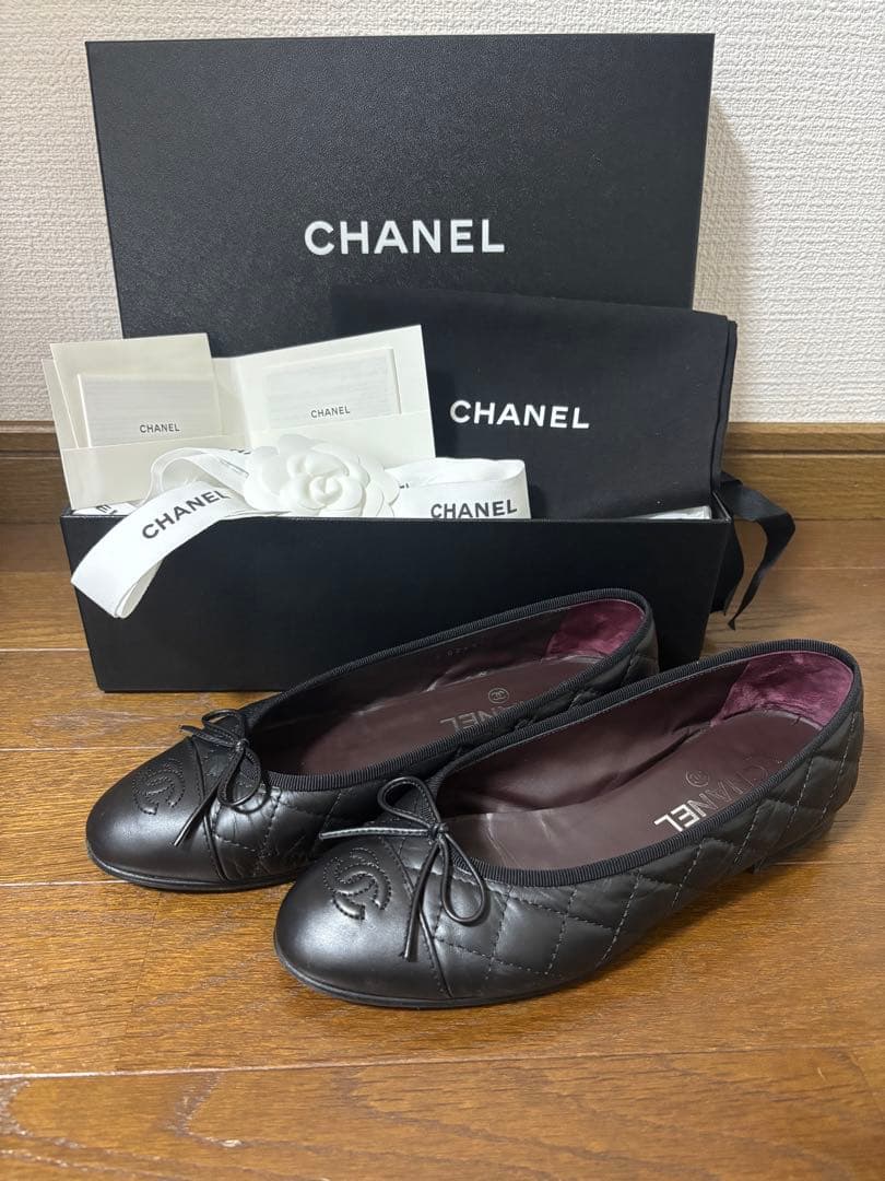 CHANEL マトラッセ　バレリーナ　シューズ　37.5C