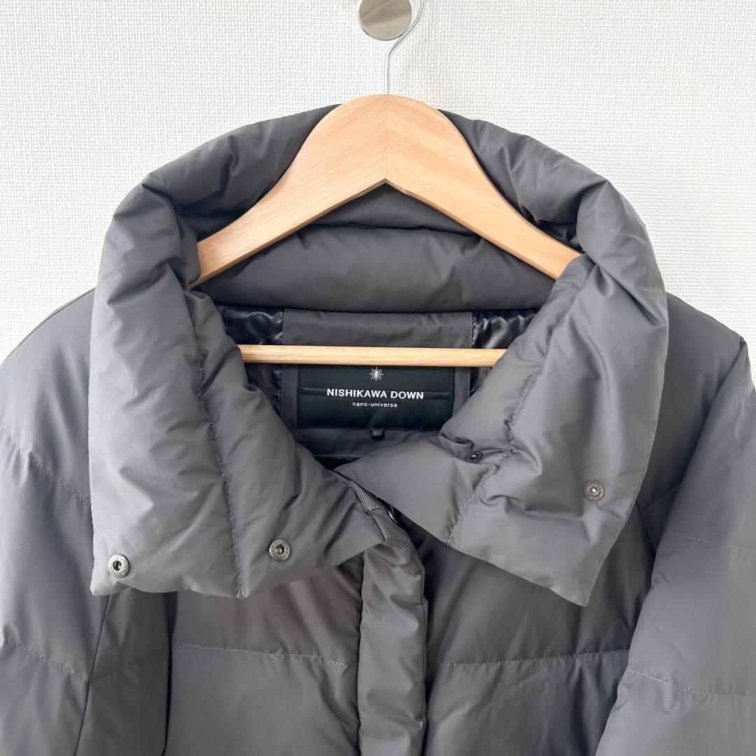 美品✨ナノユニバース　西川ダウン　ダウンポンチョ　グレー
