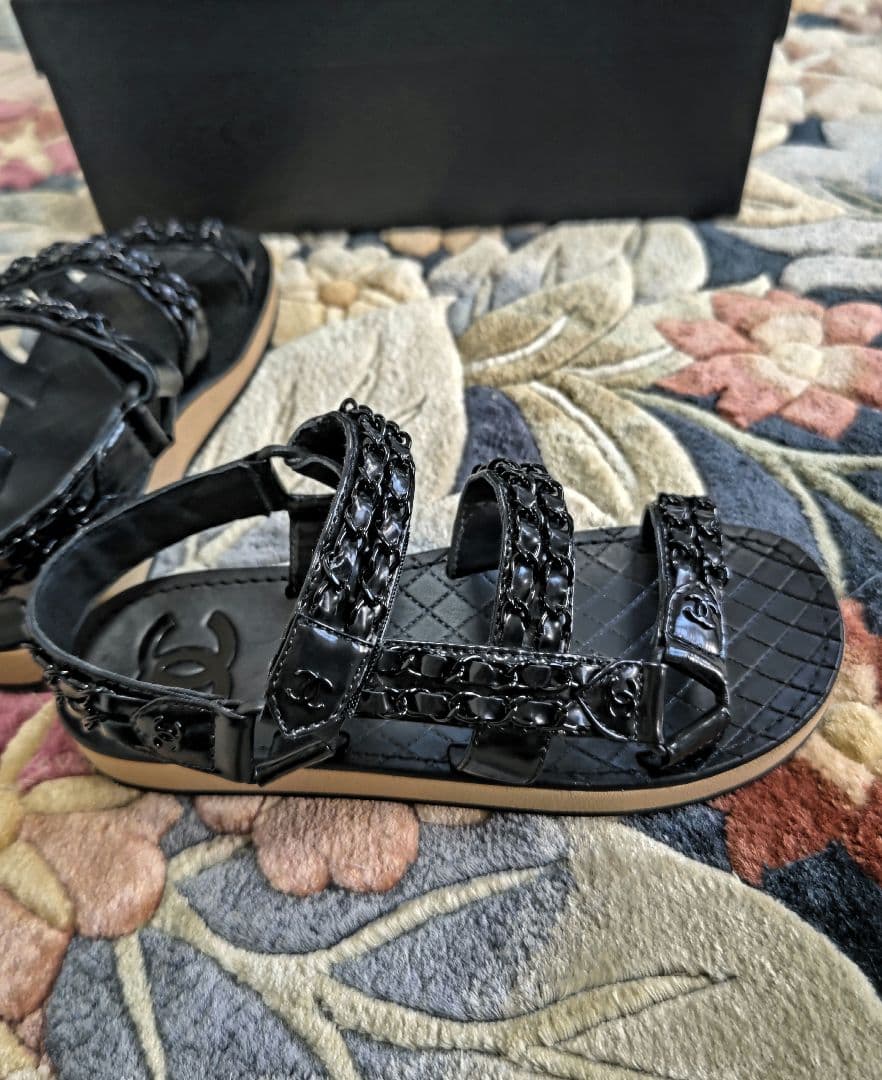お値下げ　CHANEL 　ココマーク　チェーン　マジック　サンダル　海　プール