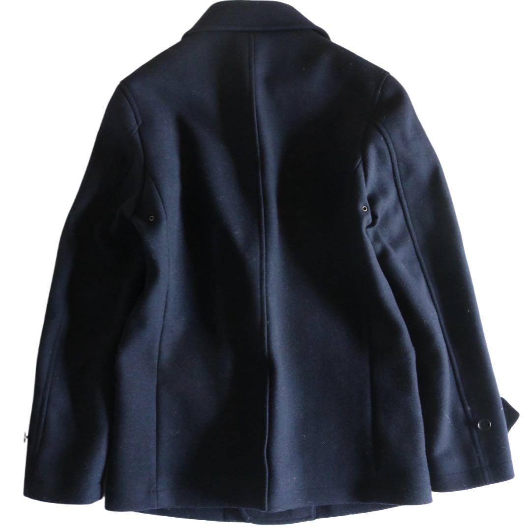 【SHIPS】極美品　メルトンウールコート　紺　S★