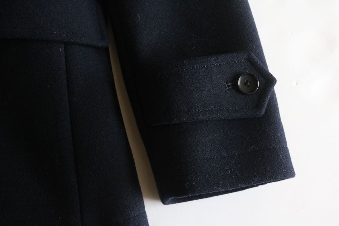 【SHIPS】極美品　メルトンウールコート　紺　S★