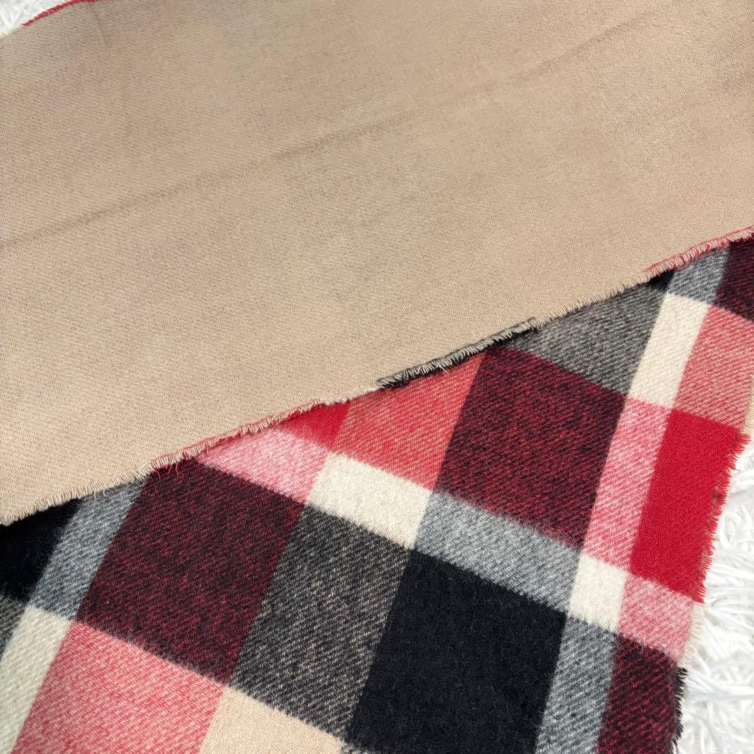 極美品 カシミヤ ブラックレーベル クレストブリッジ マフラー リバーシブル