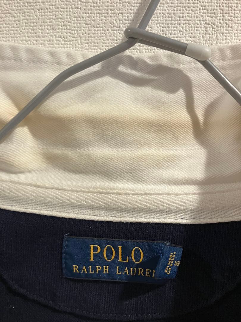 POLO RALPH LAUREN ネイビー長袖 ラガーポロシャツ サイズXS