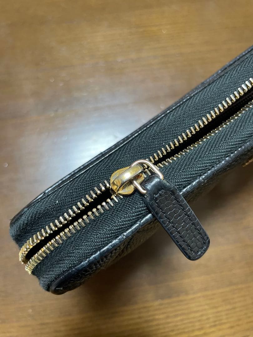 【ジャンク・付属品完備】シャネル 長財布 マトラッセ キャビアスキン 黒
