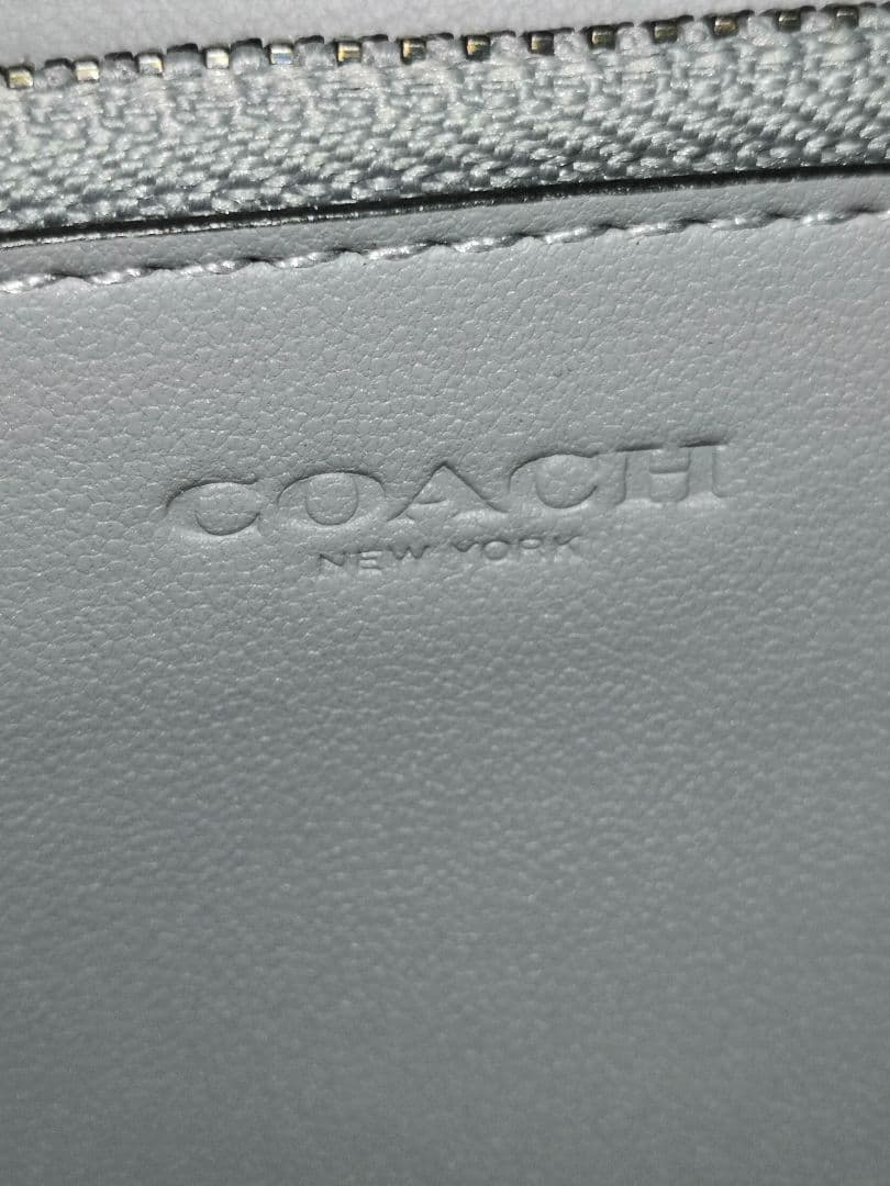 【れお】COACH シボ革 長財布 ラウンドファスナー 茶