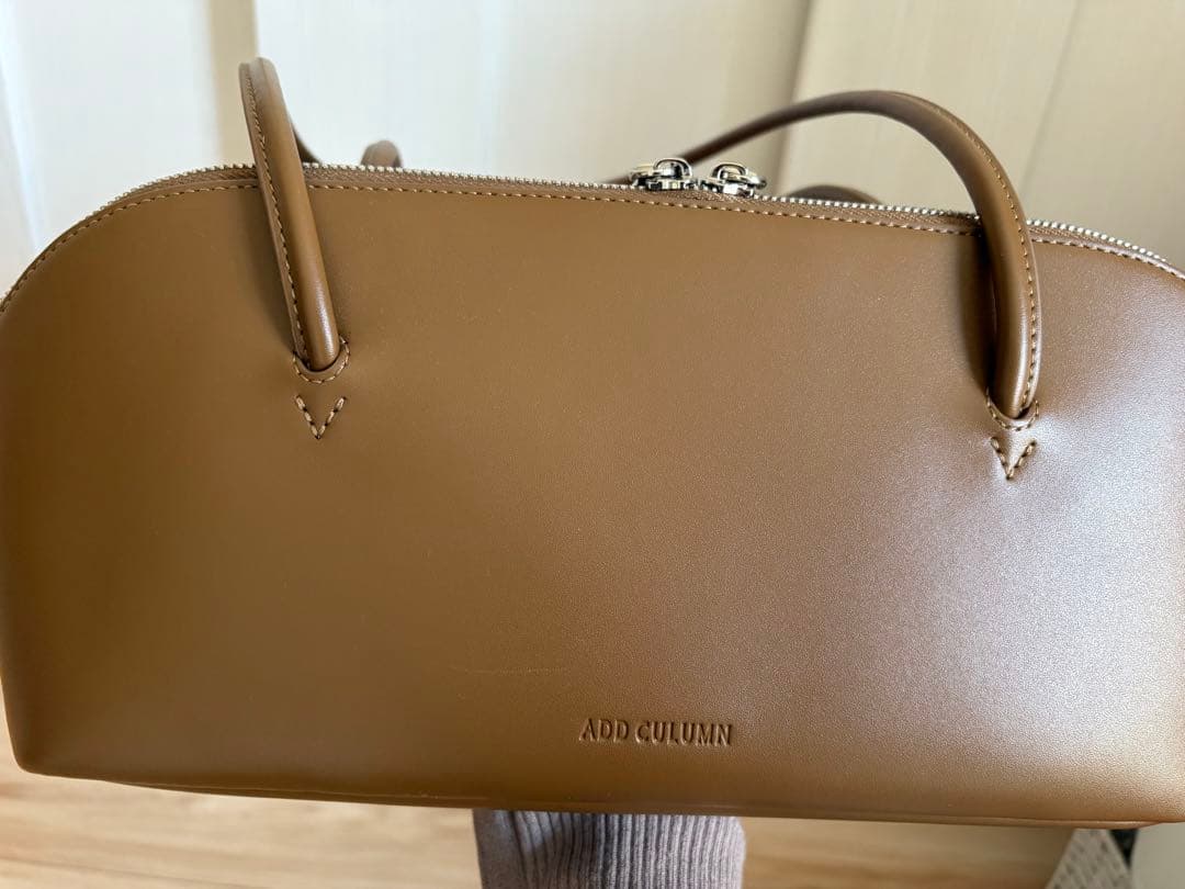 ADD CULUMN ブラウンレザーボストンバッグ