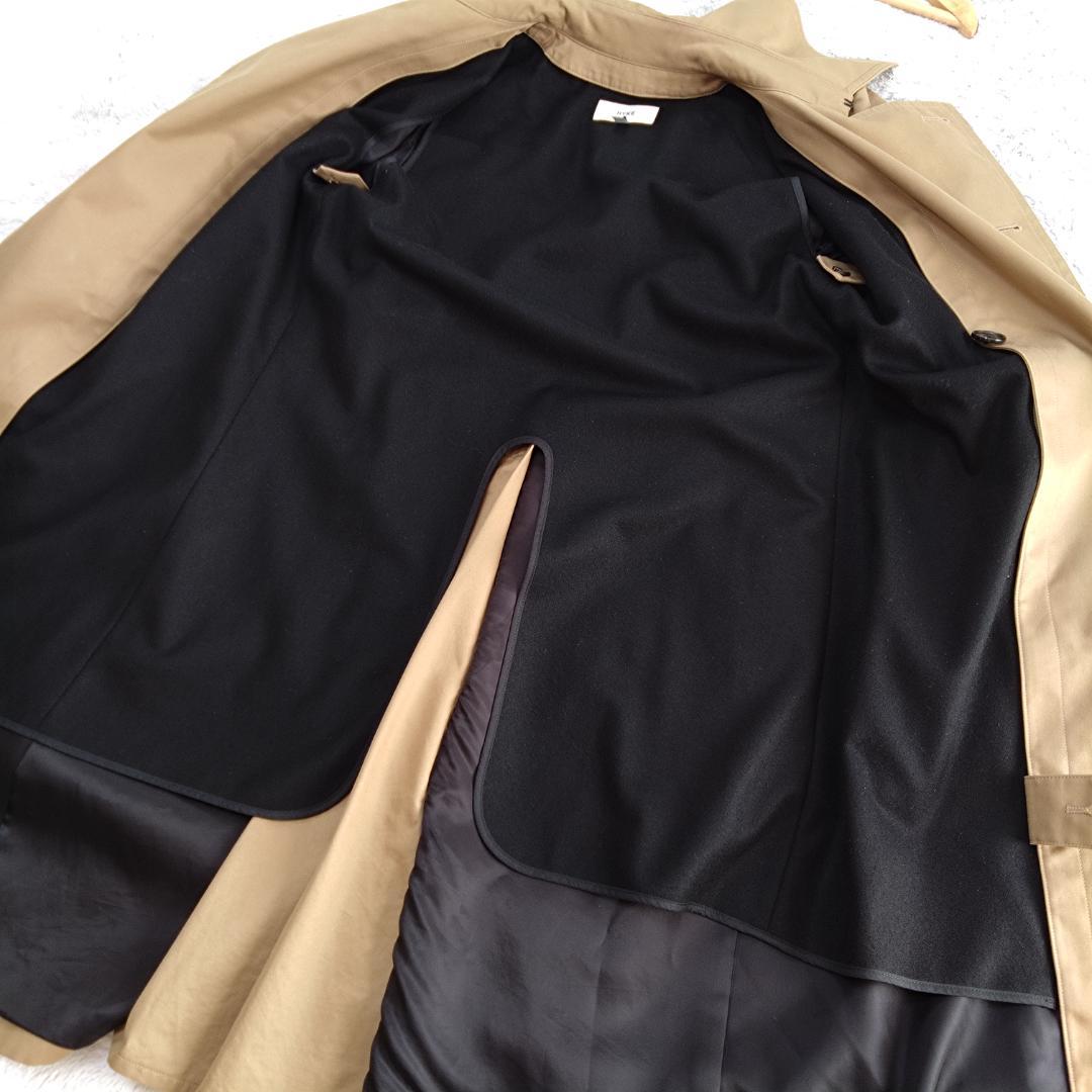 HYKE ベージュ トレンチコート Ｌ相当　ベルト　ライナー付　ロング丈　日本製