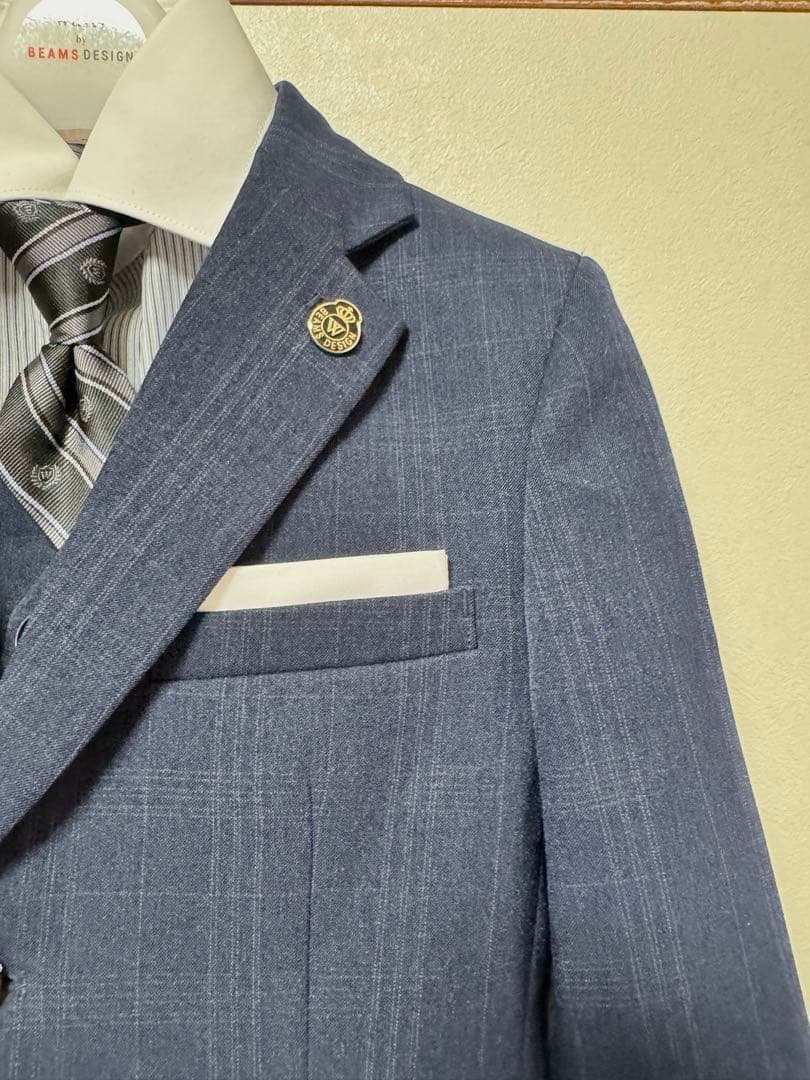 男の子のスーツ 140cm☆1度着用のみの美品 入学式 卒業式 結婚式など 紺色