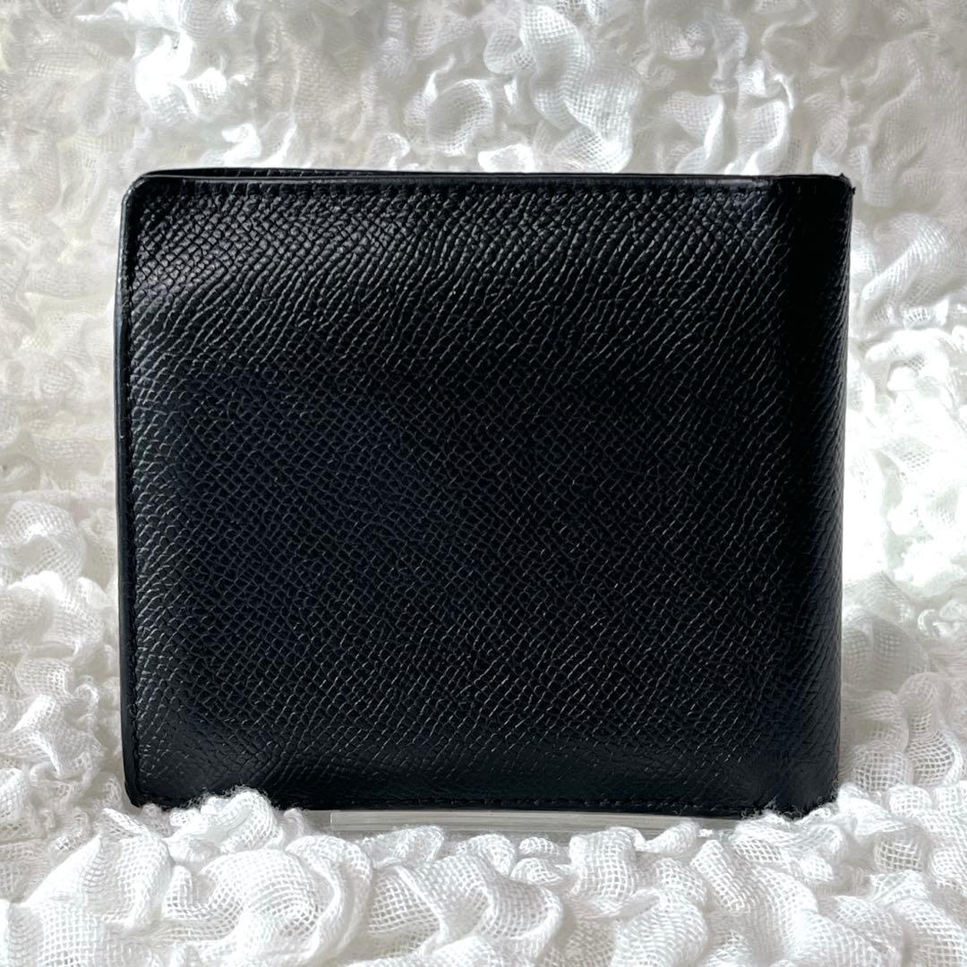 美品✨ BVLGARI ブルガリ 2つ折財布 レザー 小銭入れ付 黒 メンズ