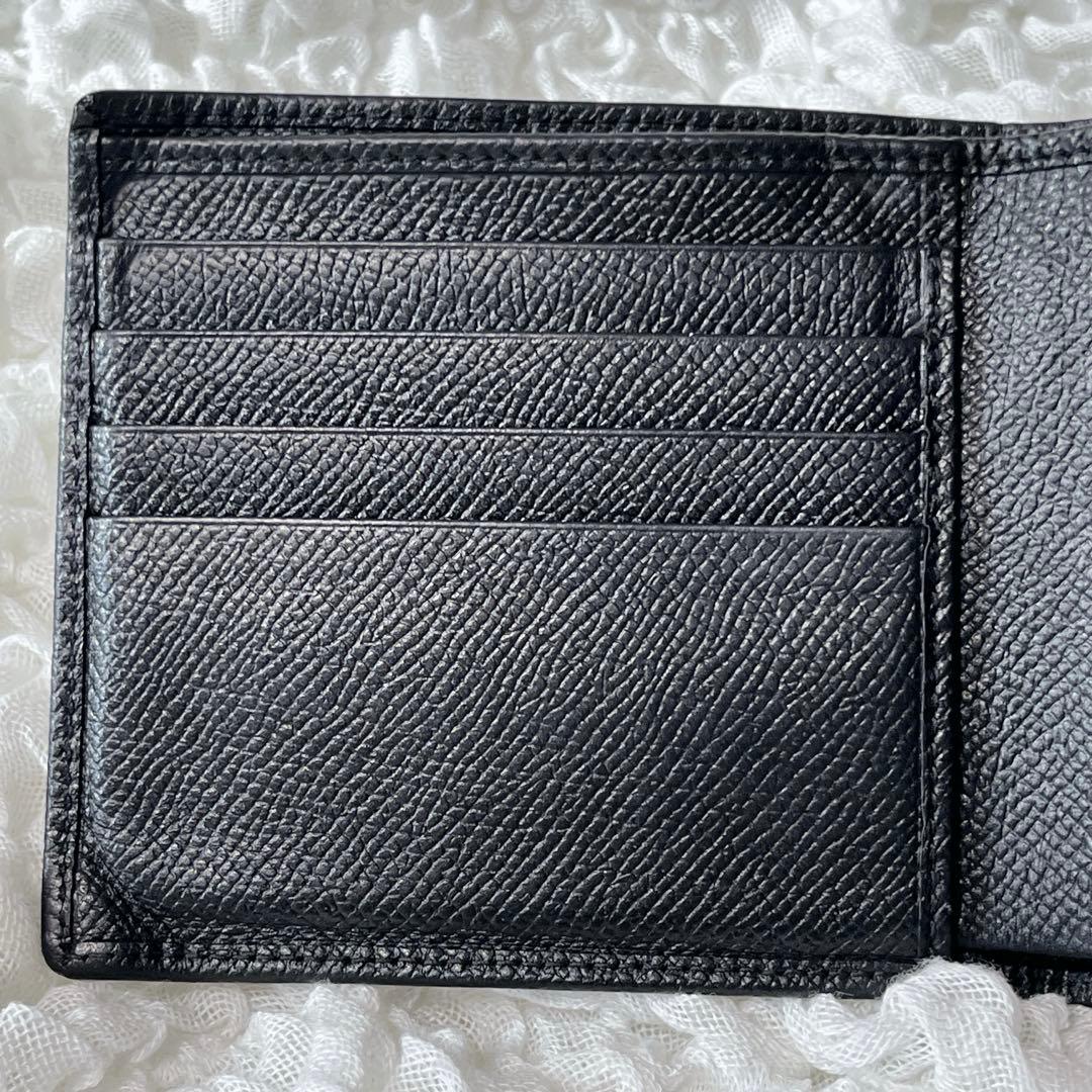 美品✨ BVLGARI ブルガリ 2つ折財布 レザー 小銭入れ付 黒 メンズ