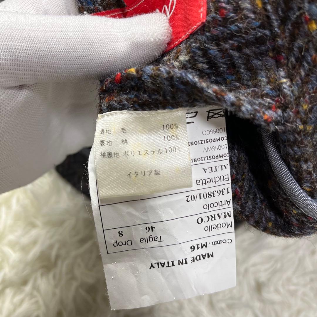 【美品】altea テーラードジャケットHirelano生地 ヘリンボーン 46