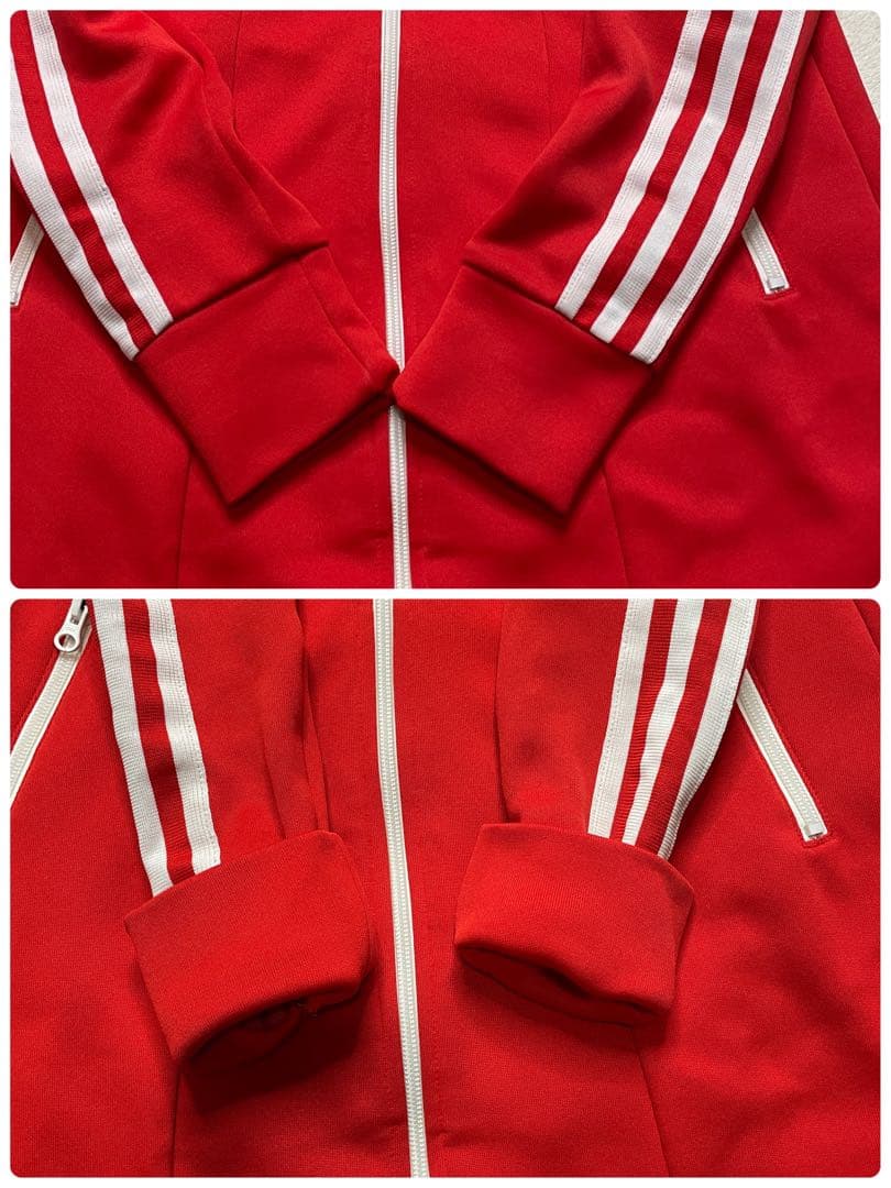 adidas トラックジャケット　ジャージ　ワンピース　赤