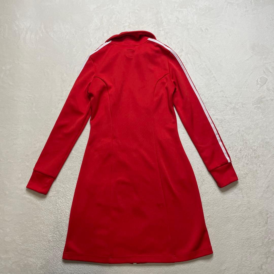 adidas トラックジャケット　ジャージ　ワンピース　赤