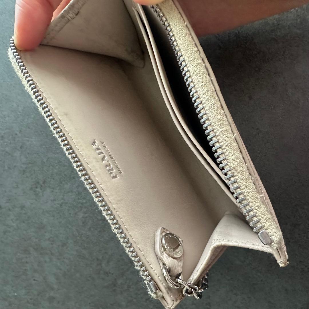 PRADA ヴィッテロダイノレザー ラウンドジップウォレット キーケース