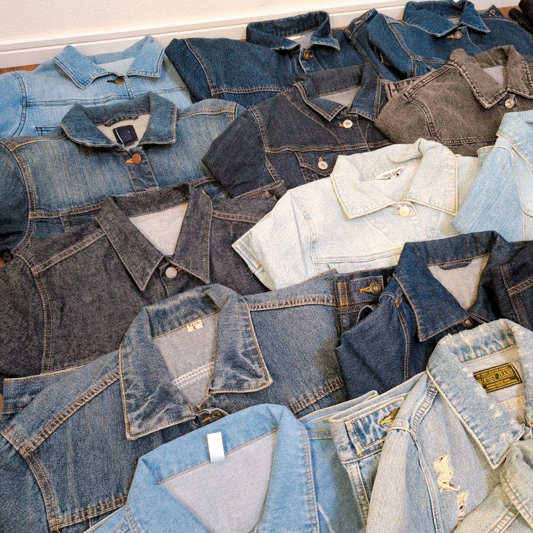 専用Ｇジャン デニムジャケット35着まとめ売り リメイク素材 ハンドメイド生地