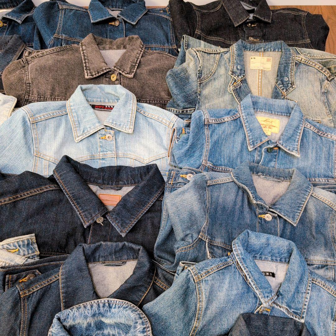 専用Ｇジャン デニムジャケット35着まとめ売り リメイク素材 ハンドメイド生地