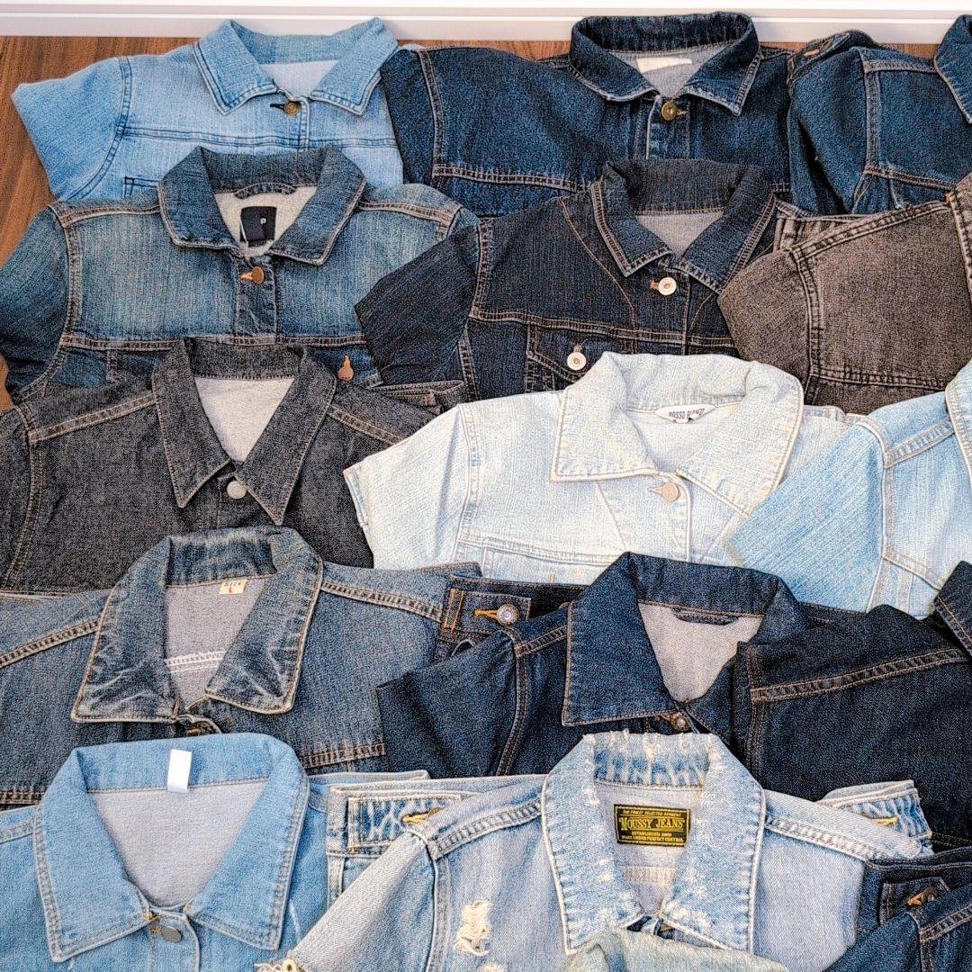 専用Ｇジャン デニムジャケット35着まとめ売り リメイク素材 ハンドメイド生地