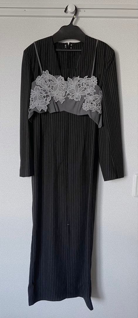 【ANDRESD】 ピンストライプテーラードビスチェドレス お呼ばれドレス